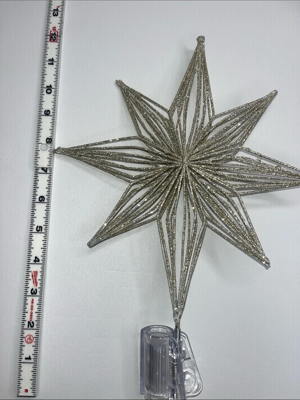Glittered gold and silver Star Tree Topper - Silver
